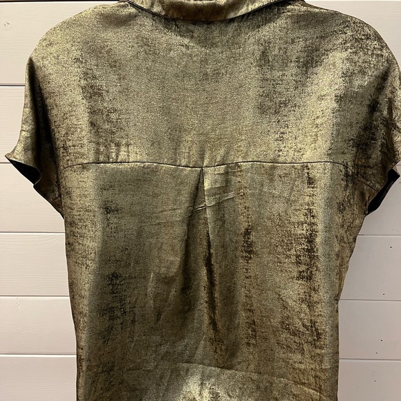 📍💛 HOLLY & JOEY GOLD & BLACK SHIMMER BLOUSE – ONE SIZE (NEW) - Picture 4 of 12